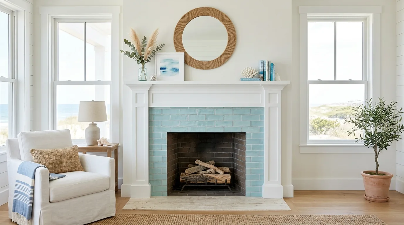 Frame the fireplace with a clean border